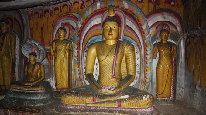 Unique Buddhist statues and frescoes in Sri Lanka's Dambulla Cave Temple