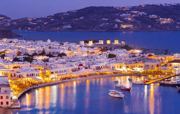 Mykonos island of Greece which is called the island of gusts of wind